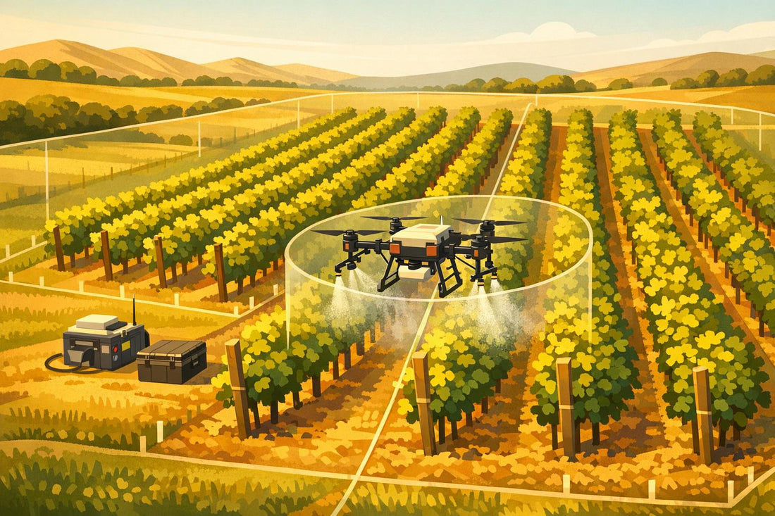 Spray Drone Guide for Vineyards: Row Spacing, Drift Control, and Which Drones Actually Work