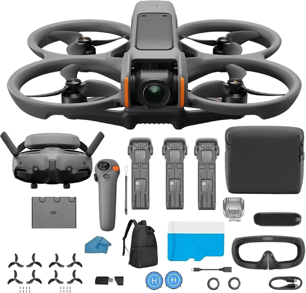 DJI Avata 2 FPV Fly More Combo – 3 Battery Kit + Goggles + RC Motion 3
