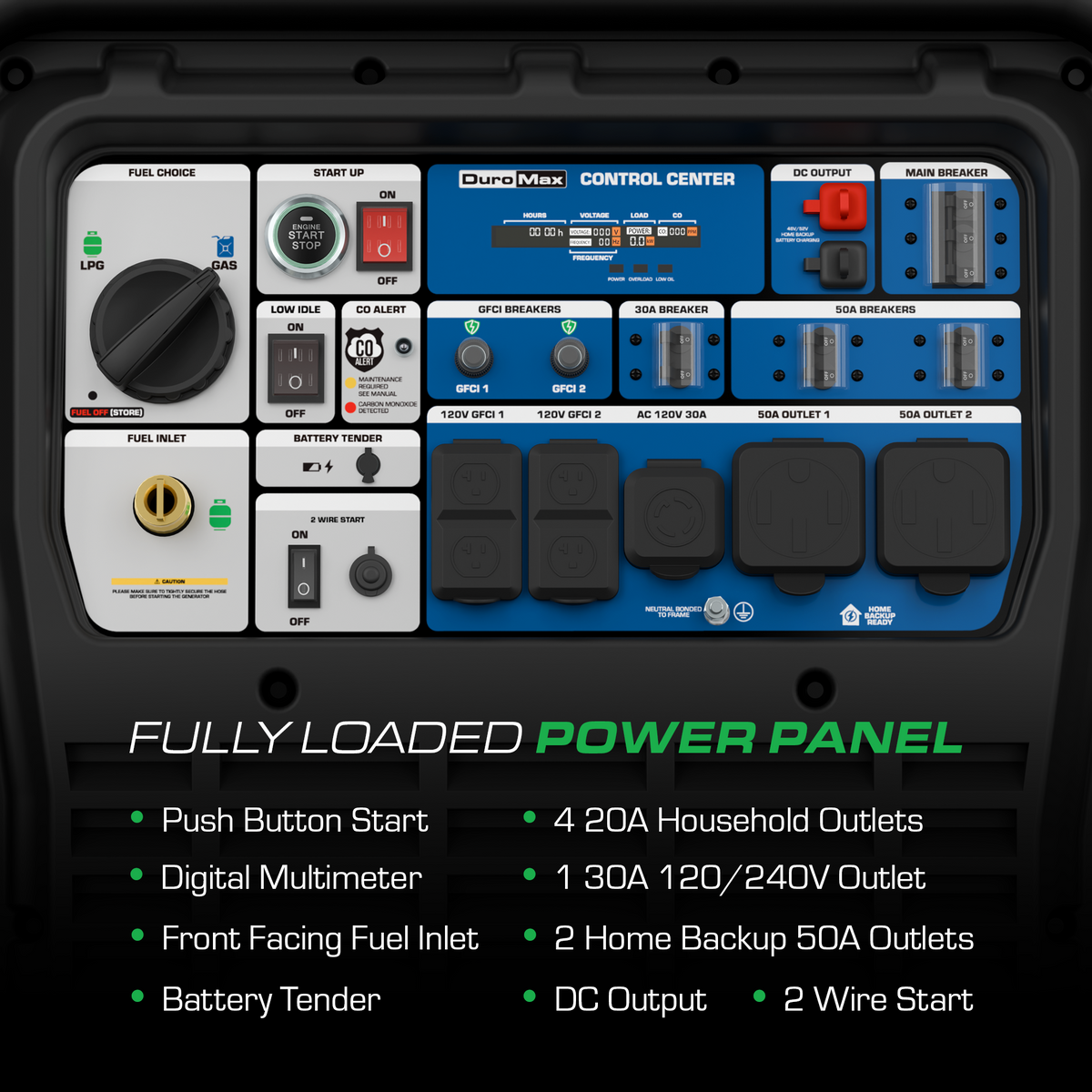DuroMax 28,000 Watt V-Twin Dual Fuel Portable Digital Inverter Generator  - XP28000iH