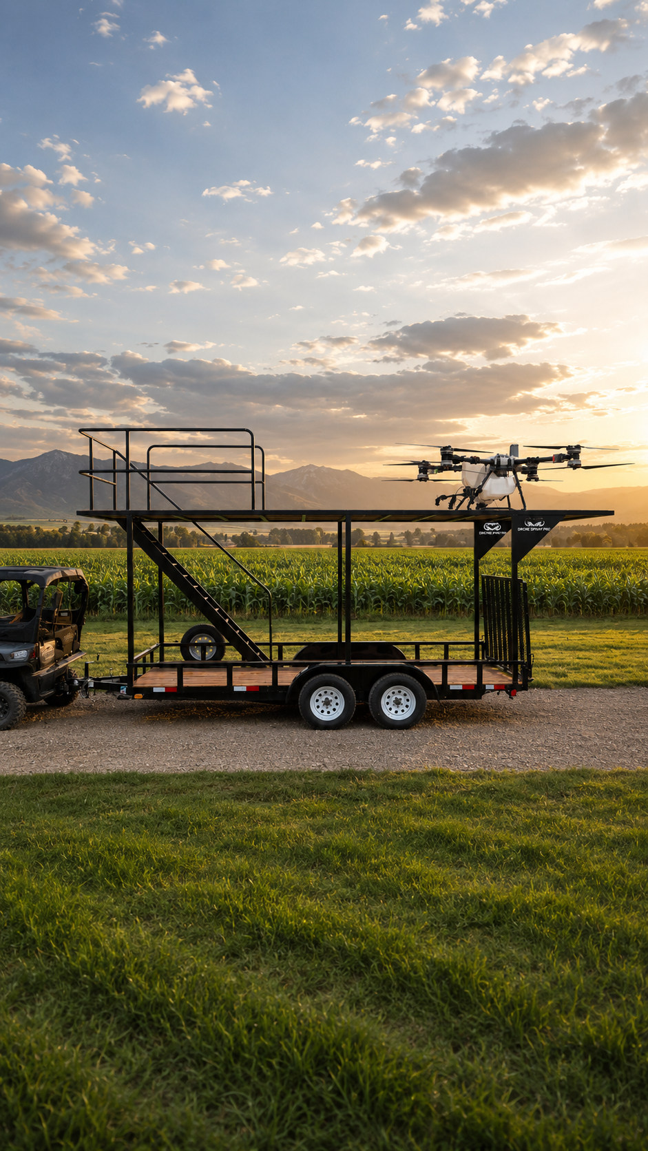 Drone Spray Pro 16ft with 22ft Flight Deck Bumper Pull Trailer