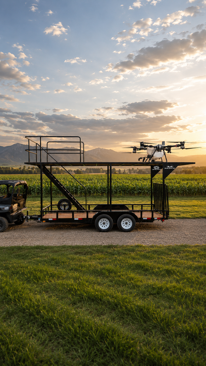 Drone Spray Pro 16ft with 22ft Flight Deck Bumper Pull Trailer